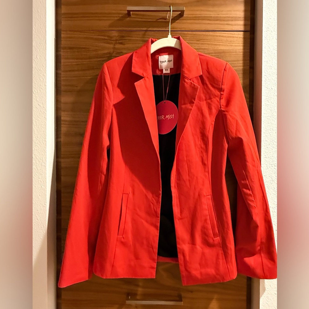 Vibrant Red Women's Blazer by Tiger Mist